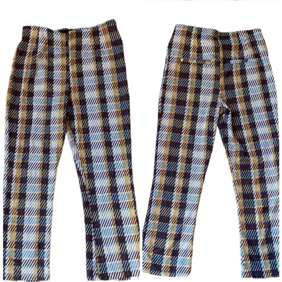 Free People Plaid Stretch Pull On Wide Crop Leg Pants Fall
Mustard Wine 12 - Picture 6 of 8